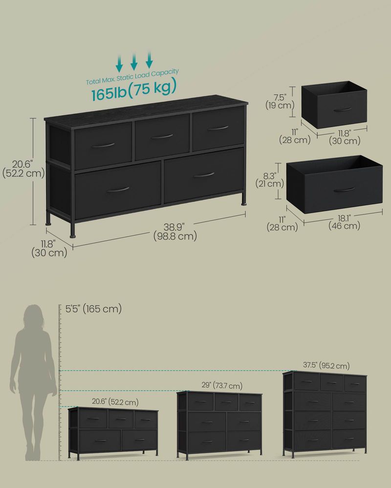 Dresser For Bedroom - Storage Organizer - TV Stand With Drawers