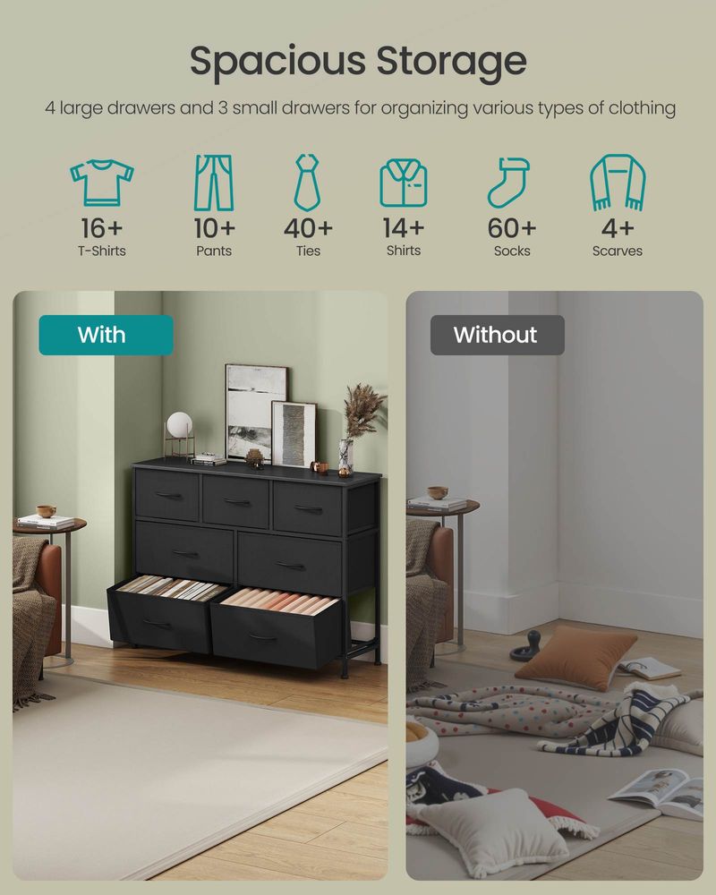 Dresser For Bedroom - Storage Organizer - TV Stand With Drawers