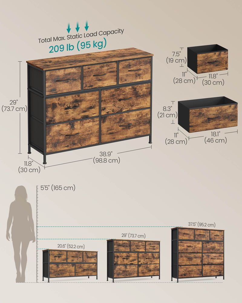 Dresser For Bedroom - Storage Organizer - TV Stand With Drawers
