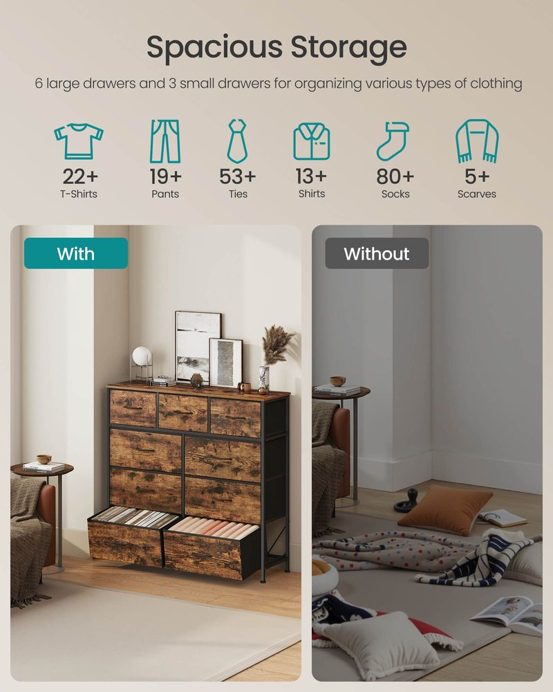 Dresser For Bedroom - Storage Organizer - TV Stand With Drawers