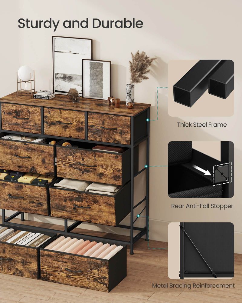Dresser For Bedroom - Storage Organizer - TV Stand With Drawers