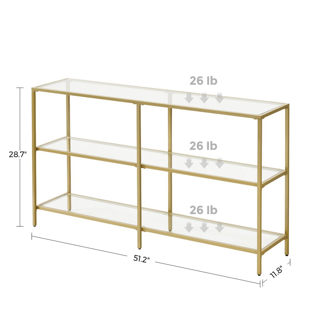 Console Table - 39.4 Inch - 3 Shelf Glass Storage