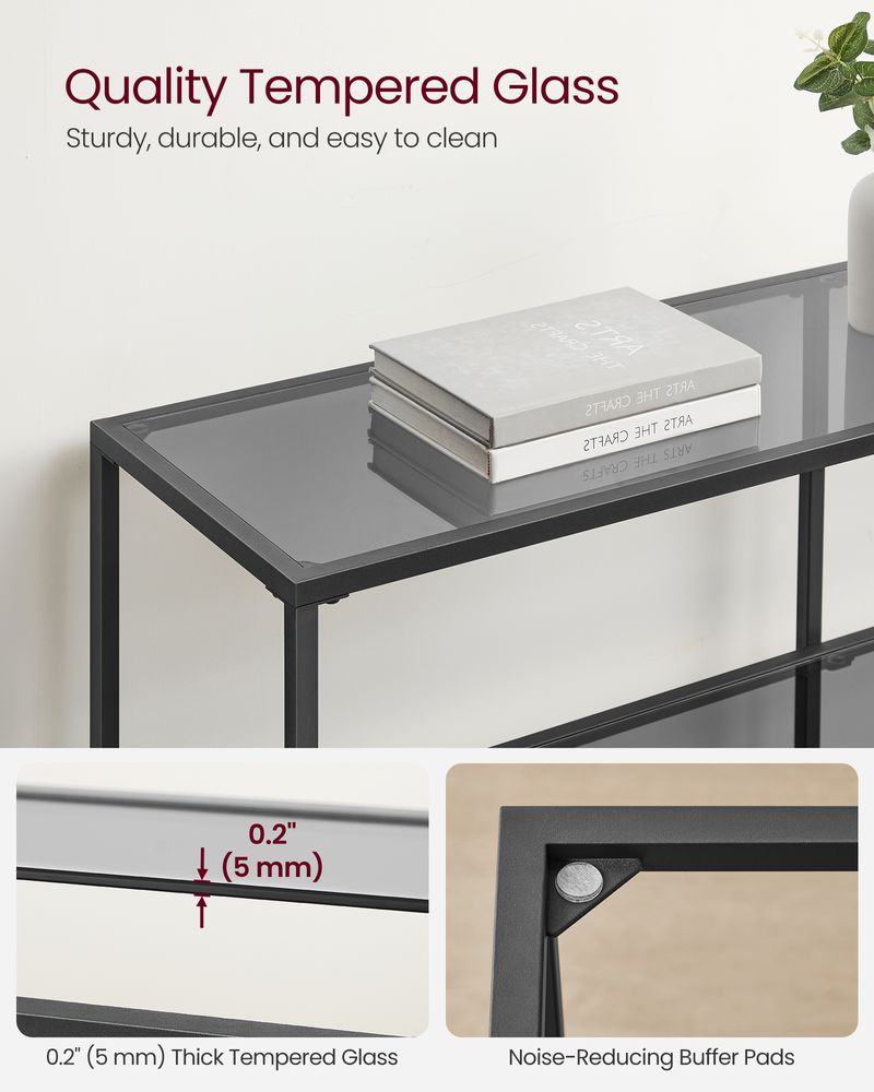 Console Table - 39.4 Inch - 3 Shelf Glass Storage