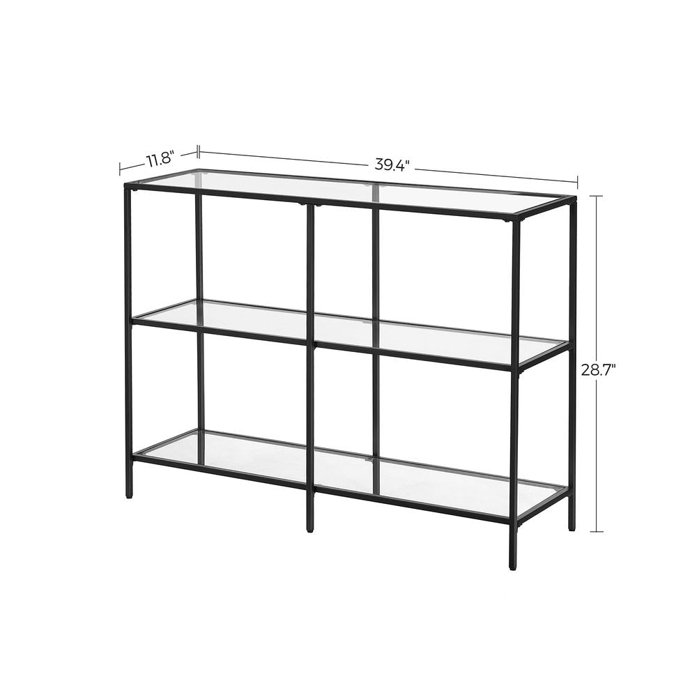 Console Table - 39.4 Inch - 3 Shelf Glass Storage