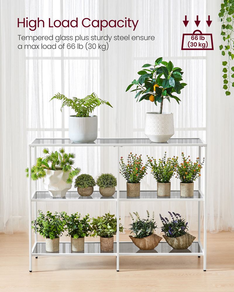 Console Table - 39.4 Inch - 3 Shelf Glass Storage