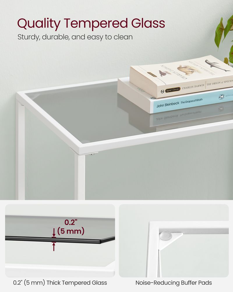 Console Table - 39.4 Inch - 3 Shelf Glass Storage