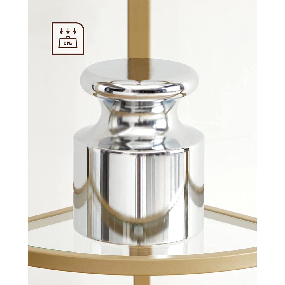 Glass Corner Shelf - 5 Tier - Tempered Glass Storage Rack