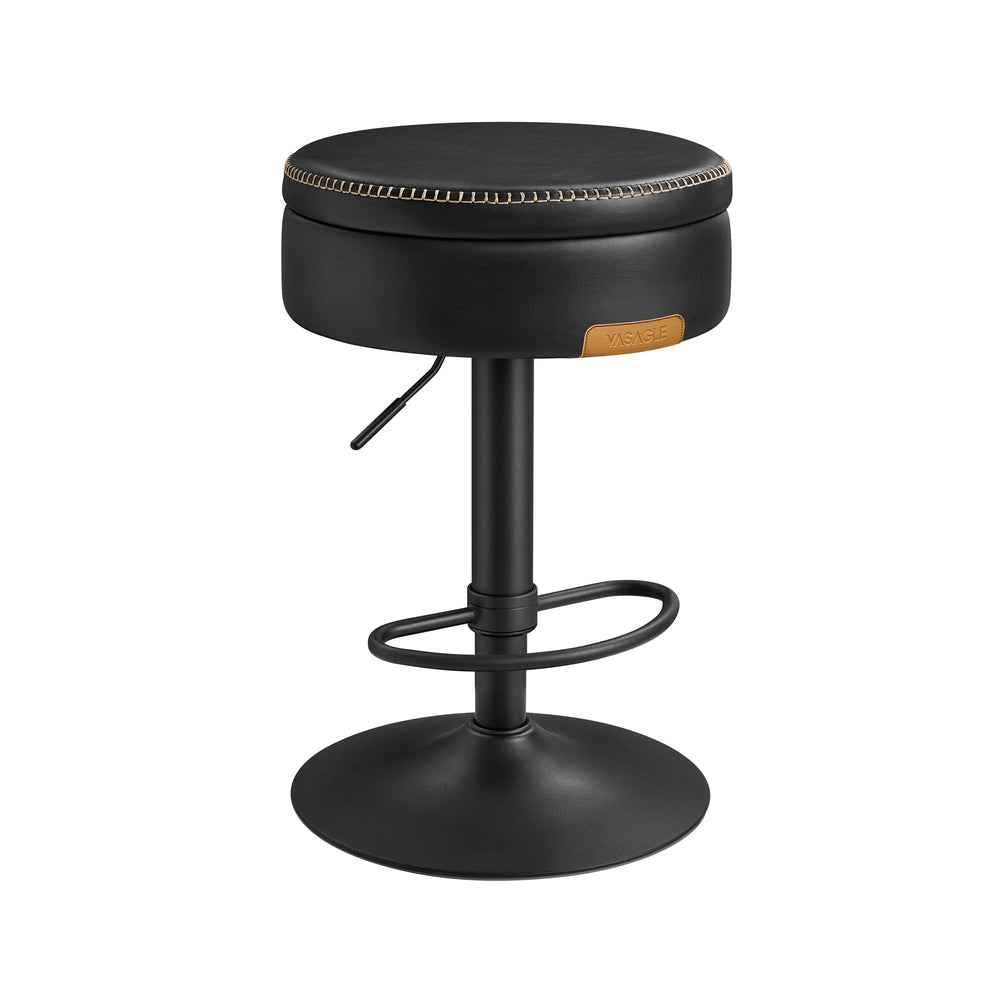 360° Swivel Bar Stool – Adjustable Height – Hidden Storage Seat
