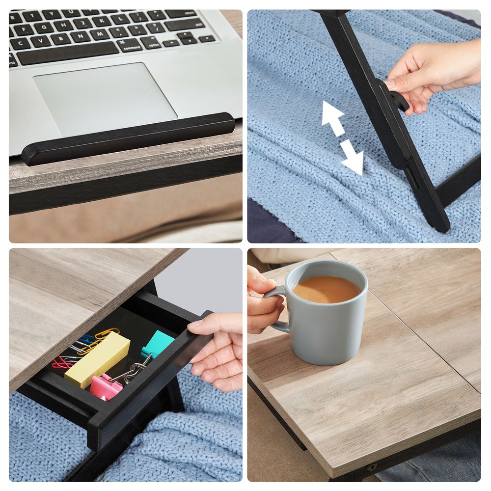 Laptop Desk - Adjustable Tilting Top - For Bed Or Sofa