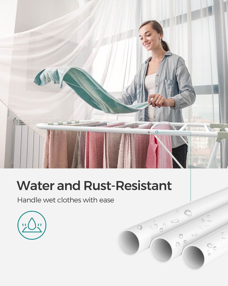 Clothes Drying Rack - With Sock Clips - Heavy Duty Steel