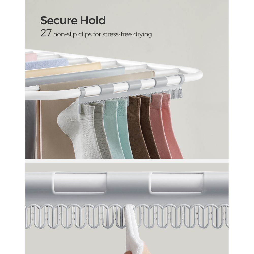 Clothes Drying Rack - Foldable 2 Level - Adjustable Height Wings