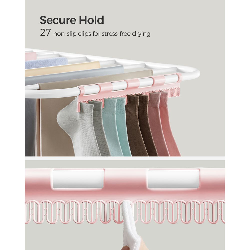 Clothes Drying Rack - Foldable 2 Level - Adjustable Height Wings
