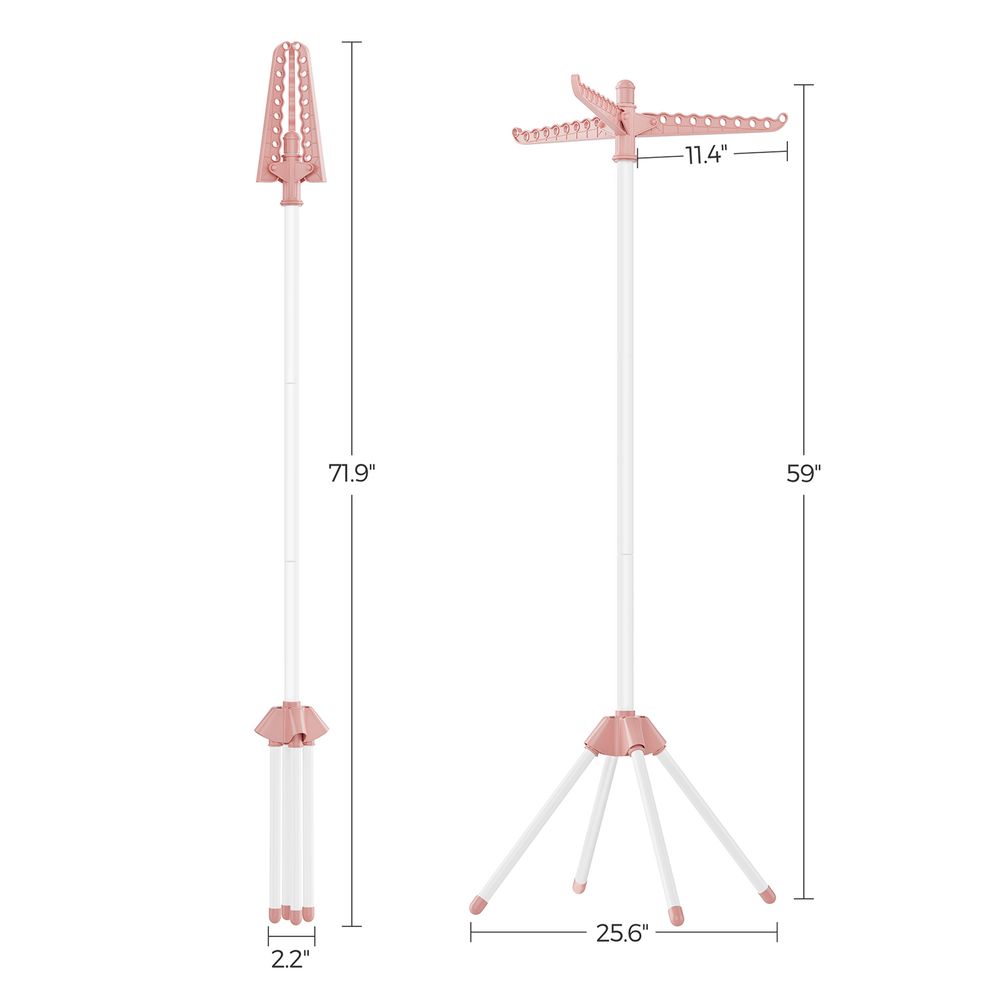 Clothes Drying Rack - 1–3 Tier Folding - 360° Rotating Arms