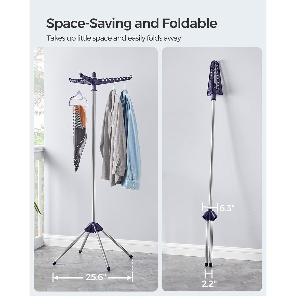 Clothes Drying Rack - 1–3 Tier Folding - 360° Rotating Arms
