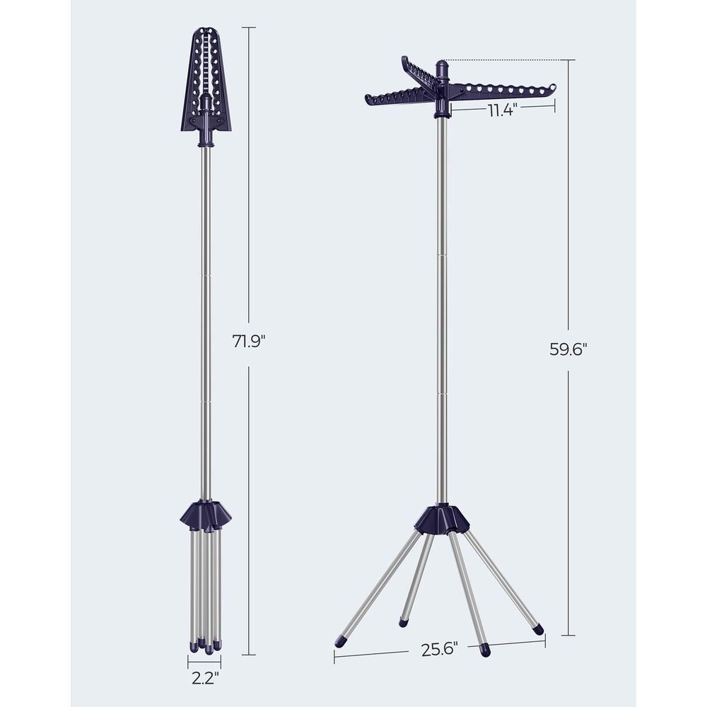 Clothes Drying Rack - 1–3 Tier Folding - 360° Rotating Arms