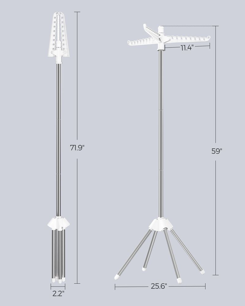 Clothes Drying Rack - 1–3 Tier Folding - 360° Rotating Arms