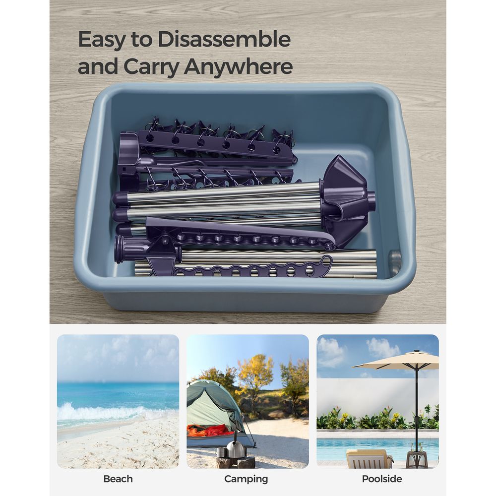 Clothes Drying Rack - 1–3 Tier Folding - 360° Rotating Arms