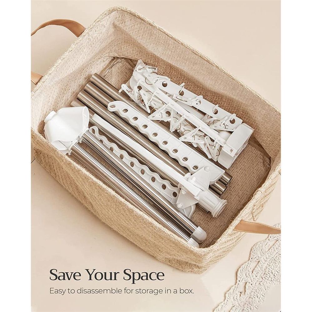 Clothes Drying Rack - 1–3 Tier Folding - 360° Rotating Arms