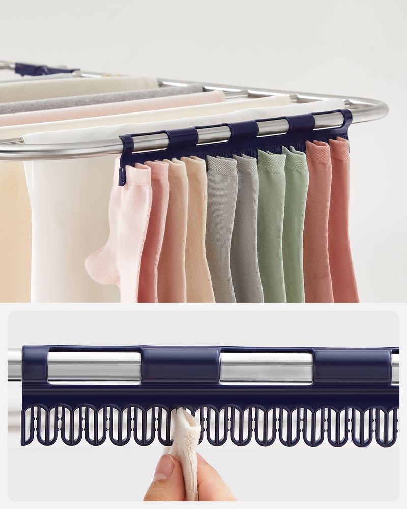 Clothes Drying Rack - Foldable 2 Level - Adjustable Height Wings