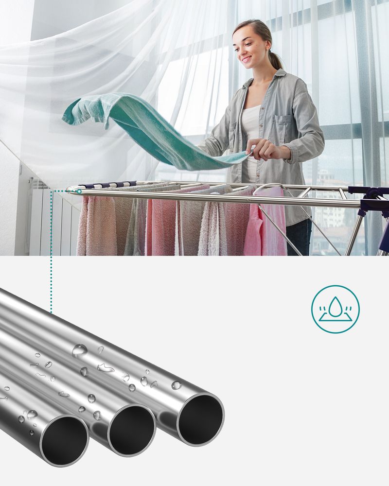 Clothes Drying Rack - Foldable 2 Level - Adjustable Height Wings