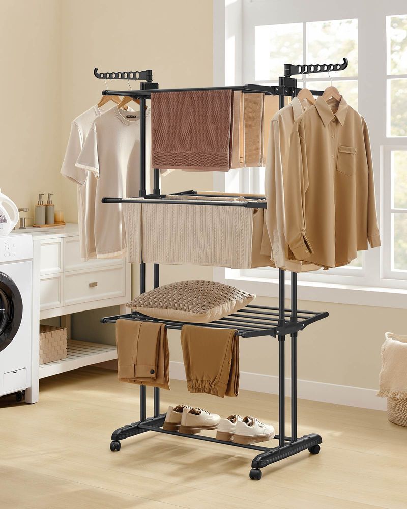 Clothes Drying Rack Stand - 4 Tier - Foldable Indoor Outdoor