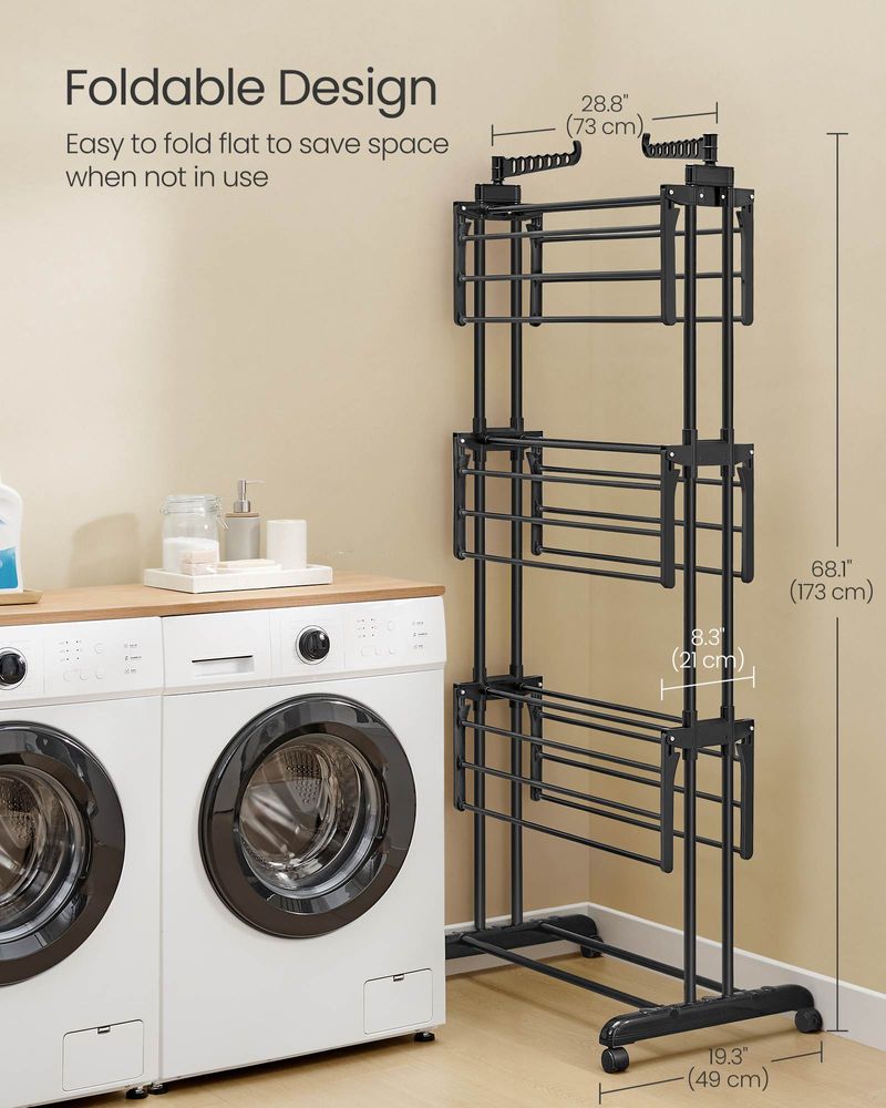 Clothes Drying Rack Stand - 4 Tier - Foldable Indoor Outdoor