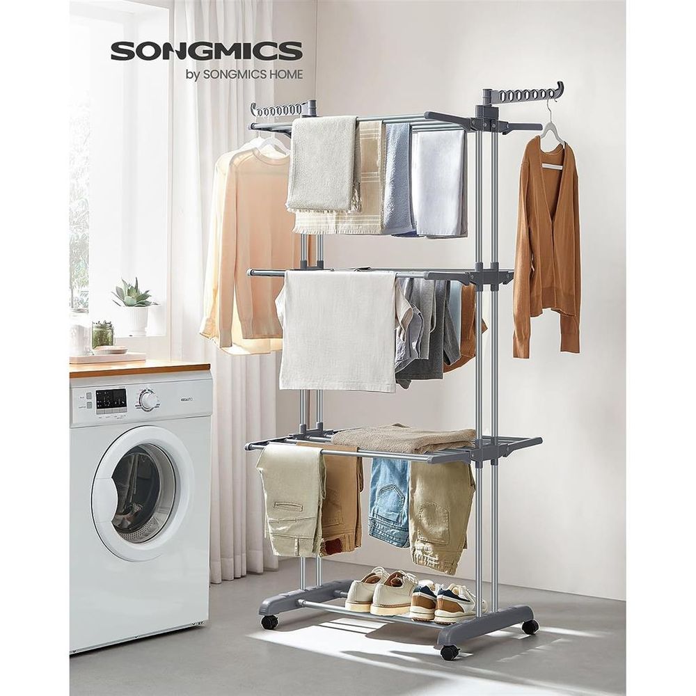 Clothes Drying Rack Stand - 4 Tier - Foldable Indoor Outdoor