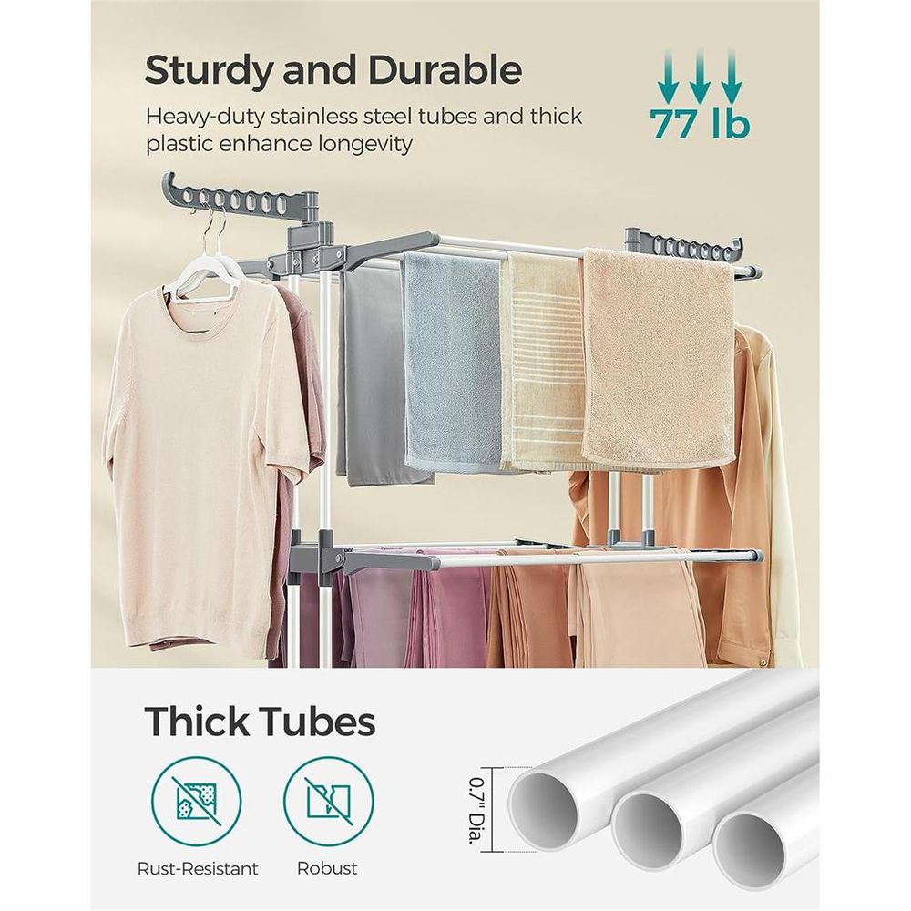 Clothes Drying Rack Stand - 4 Tier - Foldable Indoor Outdoor