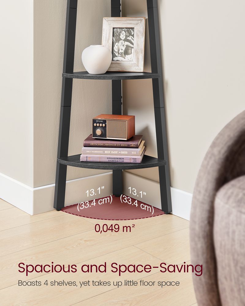 Corner Shelf Stand - 4 Tier - Floor Standing Storage