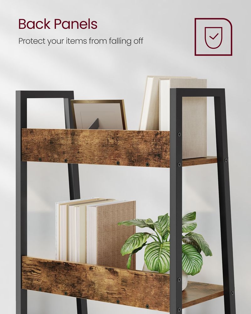5 Tier Bookshelf Narrow Ladder Shelf Storage Shelving Unit