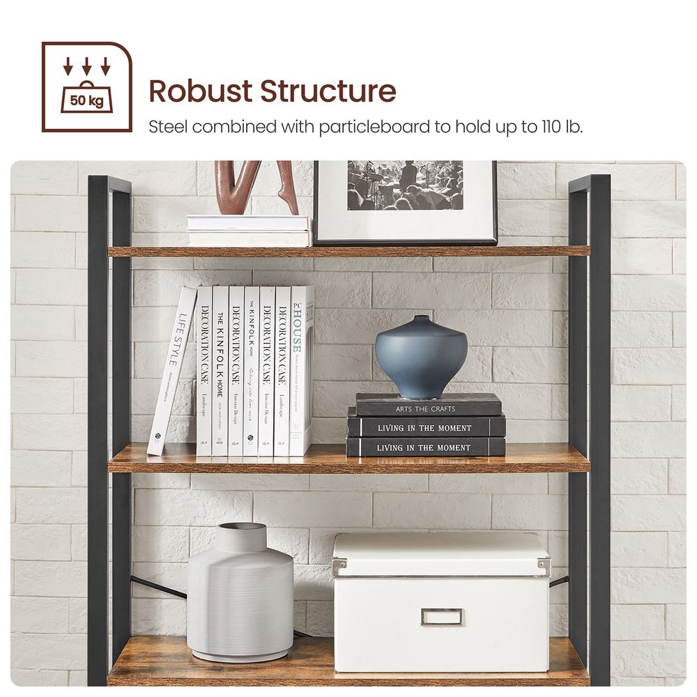 Bookshelf - Industrial 6 Tier - Steel Frame Tall Storage Shelf