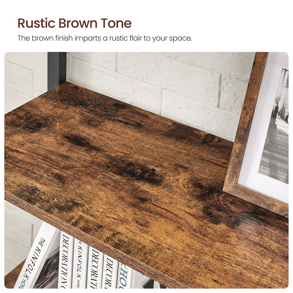 Bookshelf - Industrial 6 Tier - Steel Frame Tall Storage Shelf