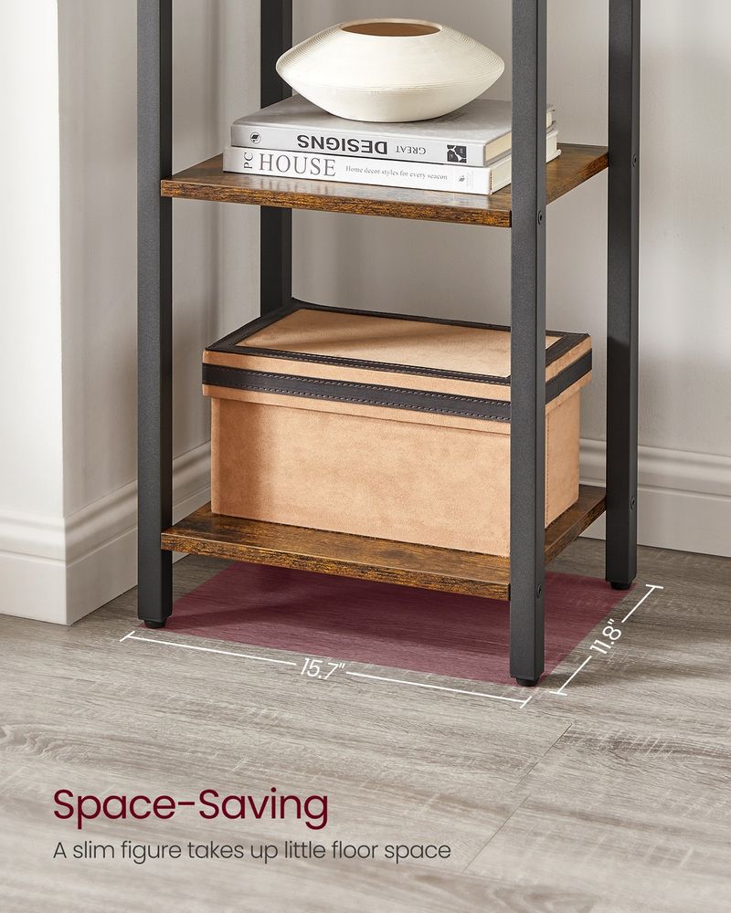 6 Tier Narrow Bookcase Tall Storage Shelving Unit With Steel Frame