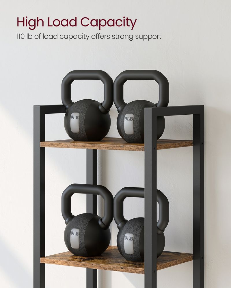 6 Tier Narrow Bookcase Tall Storage Shelving Unit With Steel Frame