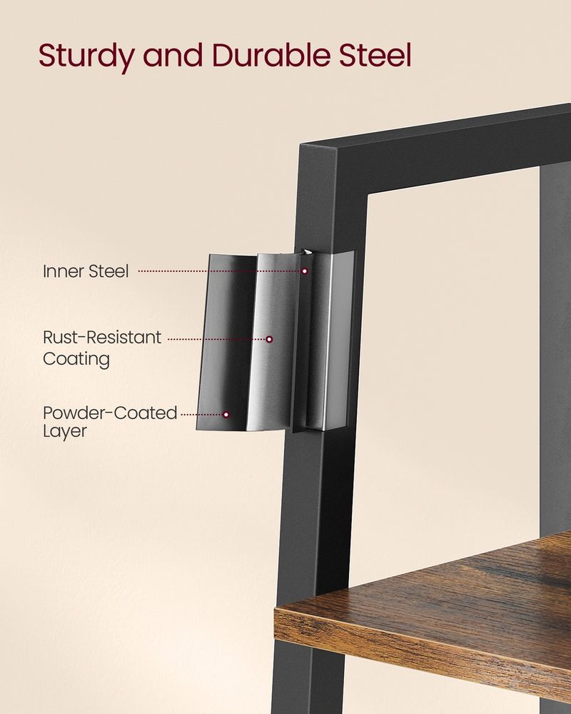 5 Tier Bookshelf Narrow Ladder Shelf Storage Shelving Unit