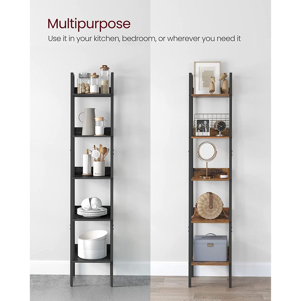 Ladder Shelf - 4 Tier Slim - Metal Frame Storage Shelf