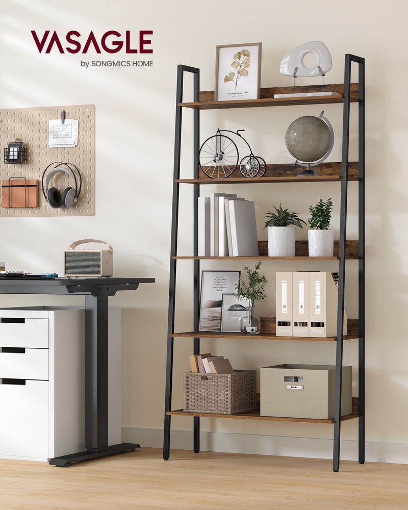 Ladder Shelf - 4 Tier Slim - Metal Frame Storage Shelf