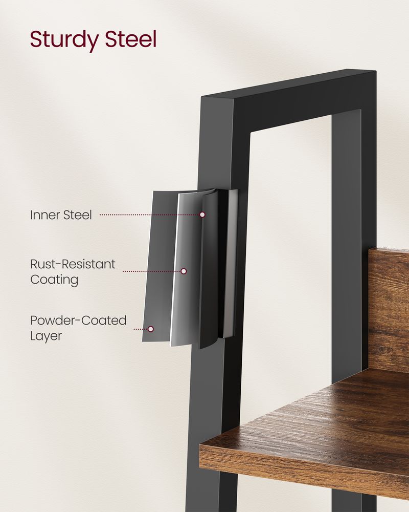 Ladder Shelf - 4 Tier Slim - Metal Frame Storage Shelf