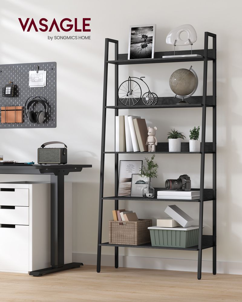 Ladder Shelf - 4 Tier Slim - Metal Frame Storage Shelf