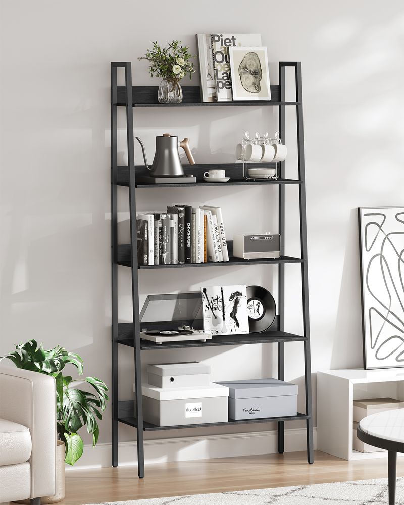 Ladder Shelf - 4 Tier Slim - Metal Frame Storage Shelf