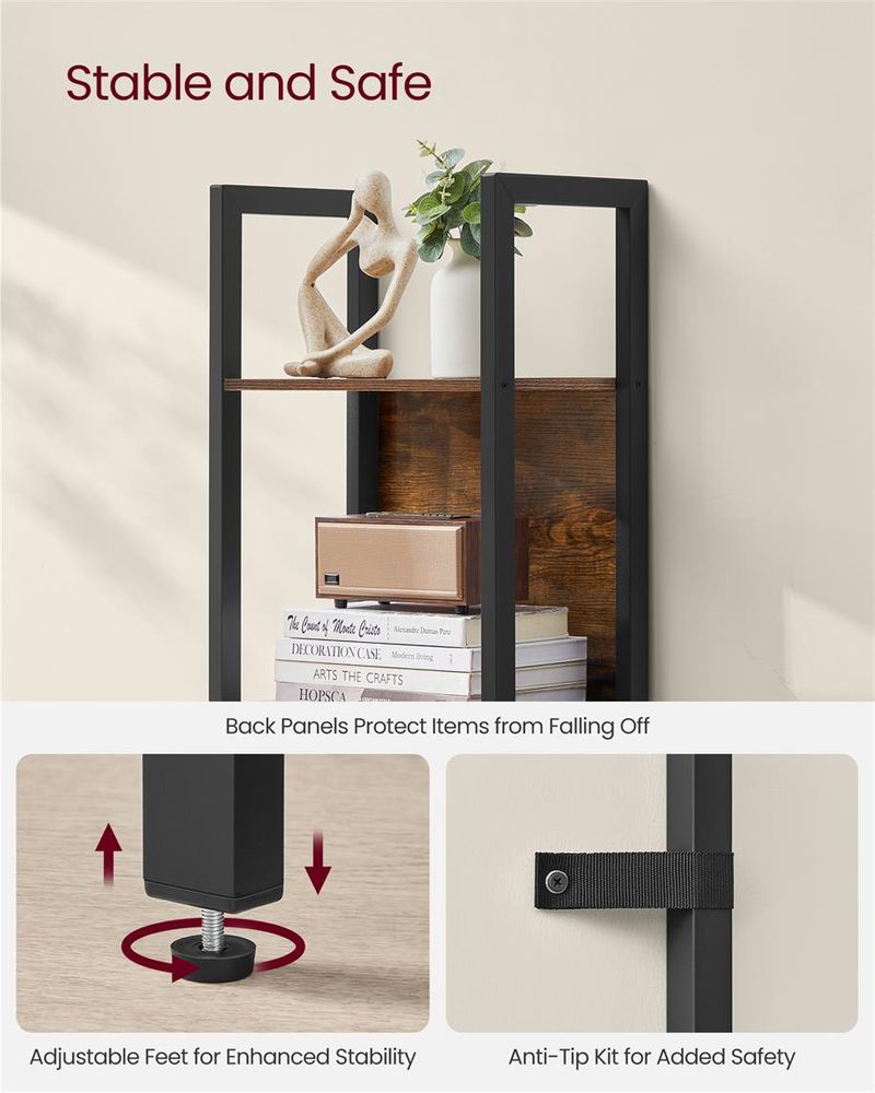 5 Tier Bookshelf With Drawer Tall Bookcase Storage Shelving Unit