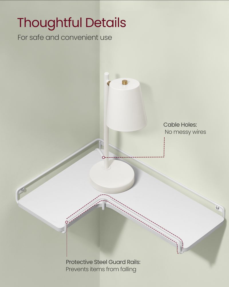 Corner Wall Shelves Set of 2 – Floating Design – Space-Saving Storage