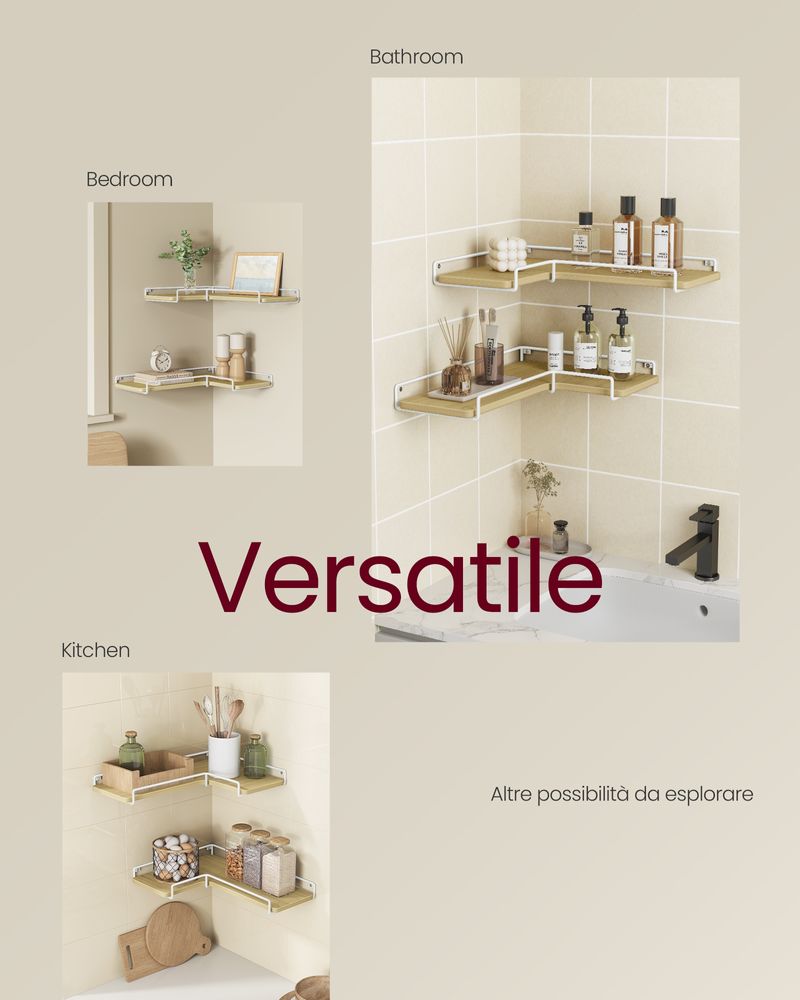 Corner Wall Shelves Set of 2 – Floating Design – Space-Saving Storage