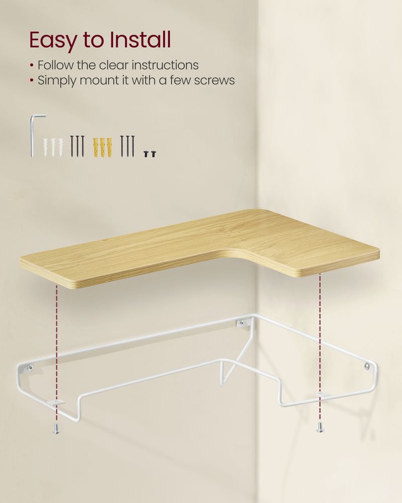 Corner Wall Shelves Set of 2 – Floating Design – Space-Saving Storage