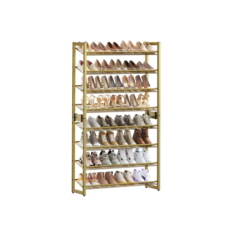 Shoe Organizer - 8 Tier Metal Rack - Large Capacity Storage