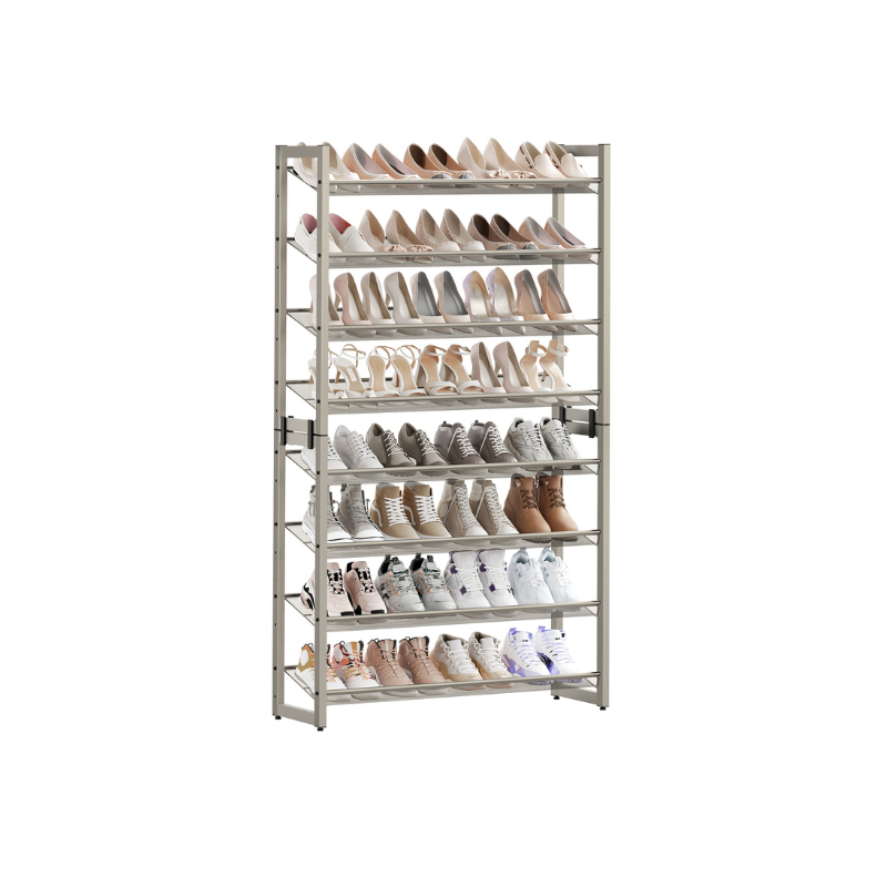 Shoe Organizer - 8 Tier Metal Rack - Large Capacity Storage