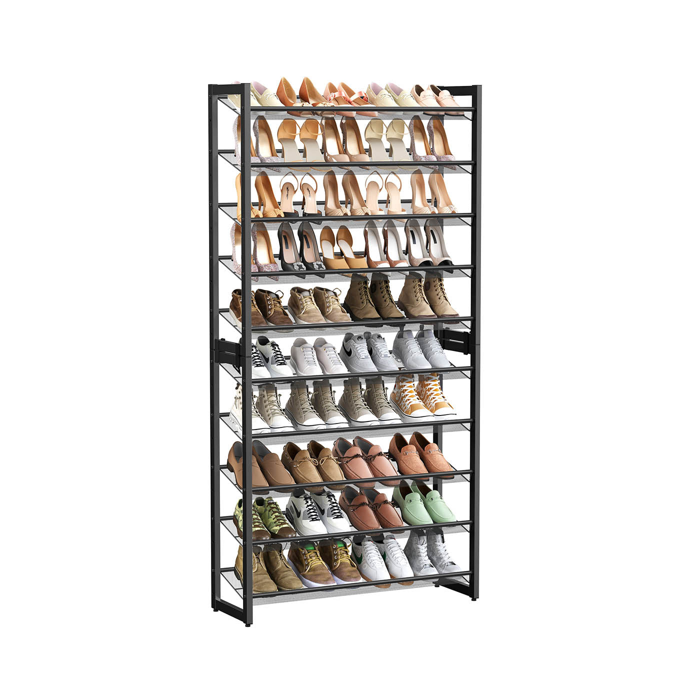 Shoe Organizer - 8 Tier Metal Rack - Large Capacity Storage