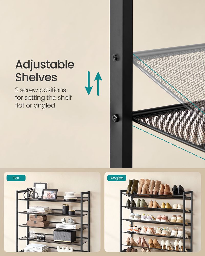 Shoe Organizer - 8 Tier Metal Rack - Large Capacity Storage