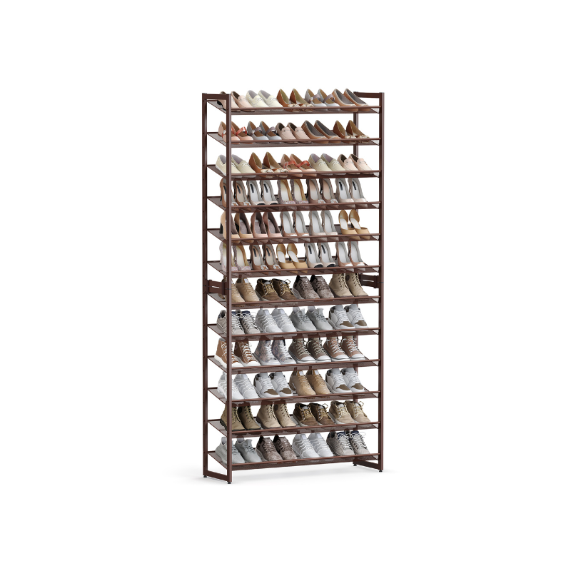 Shoe Organizer Rack - 12 Tier Metal - Large Capacity Storage