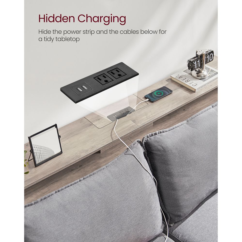 Console Table - 70 Inch - With Outlets And Shelves